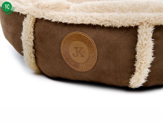 Удобная круглая кровать JK Animals Balu Brown для собак и котов, 50х13 см, S