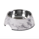 Меламиновая миска с чашей из нержавеющей стали Derby AH005 Marble, S, 150 мл, 10.5x14x4 см