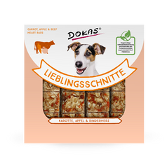 Лакомство для собак Dokas - Снеки из моркови, яблока и говяжьего сердца, 4х20г, говядина, 80 г