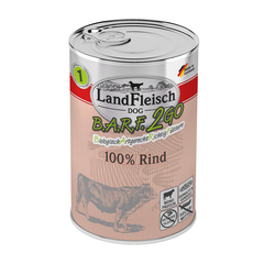 Консерви для собак Landfleisch B.A.R.F.2GO 100% Rind (з яловичиною), 400 г