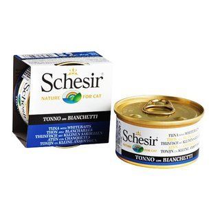 Консерви для котів Schesir Tuna Whitebait з тунцем і мальками 85 г