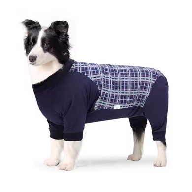 Комбінезон/попона для собак DoubleWin Recovery Suit Plaid Blue, 38 см, 60 мм, XS