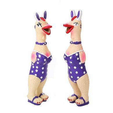 Латексна іграшка для собак Derby Screaming Chicken Latex Dog Toy з пискавкою