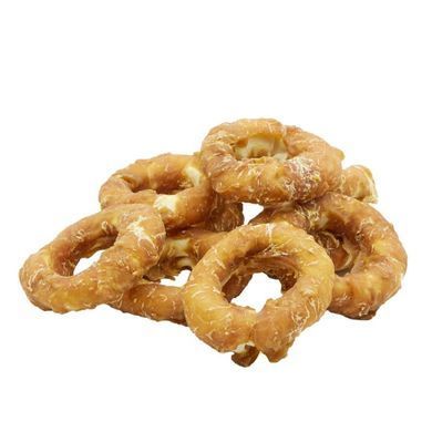 Лакомство для собак UniQ PETS Курица на кольцах из сыромятной кожи 10см 500 г, 500 г