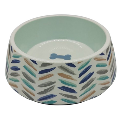 Меламінова миска для собак Derby AH002 Stripes & bone, S, 200 мл, 11.5x14x4.5 см