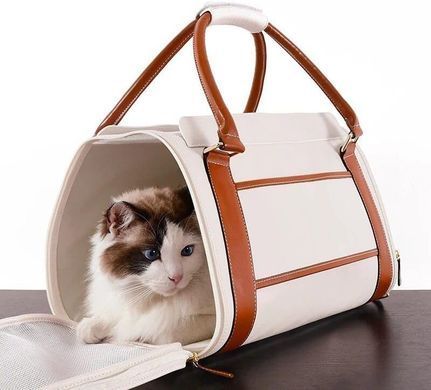 Роскошная кожаная переноска для кошек и маленьких собак Voyager Pet LVGB2412, 42х30х34 см