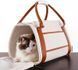 Роскошная кожаная переноска для кошек и маленьких собак Voyager Pet LVGB2412, 42х30х34 см