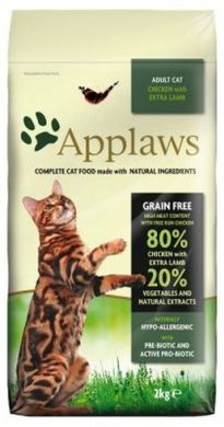 Applaws Chicken with Lamb беззерновой корм для кошек + пробиотик, 2 кг, Упаковка виробника