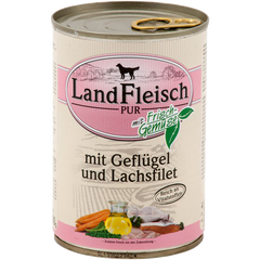 LandFleisch Adult Dog mit Geflugel und Lachsfilet (птица, лосось) 400 г