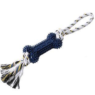 Интерактивная игрушка для дрессировки собак Derby Tug Ball Toy с косточкой, Темно-синий