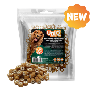 Лакомства для чистки зубов собак UniQ PETS Dental tube с лососем 500 г