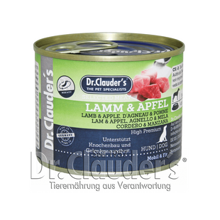 Консервы для собак Dr. Clauder's Selected Meat Lamb & Apple с ягненком и яблоком, 200 г