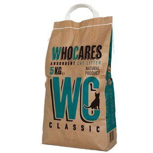 Поглинаючий наповнювач у котячий туалет WhoCares Classic без запаху, 5 кг