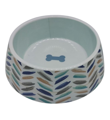 Меламиновая миска для собак Derby AH002 Stripes & bone, M, 470 мл, 14.5x17.5x6 см