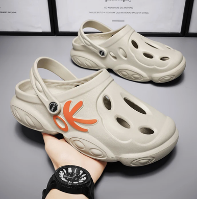 Мужские сабо Khaki & orange OK, 43, 25,5 см