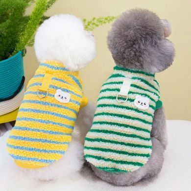 Флисовый свитер Derby Green Stripe для собак, кошек, щенков, 40 см, 52 см, 35 см, 2XL