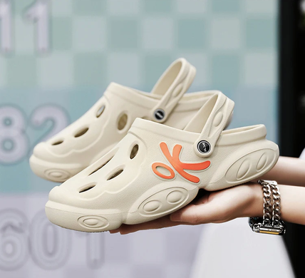 Мужские сабо Khaki & orange OK, 43, 25,5 см