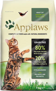 Applaws Chicken with Lamb беззерновой корм для кошек + пробиотик, 7,5 кг, Упаковка виробника