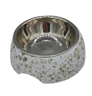Меламиновая миска с чашей из нержавеющей стали Derby AH005 Stone, S, 150 мл, 10.5x14x4 см