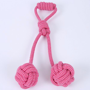 Жевательная игрушка-канат для собак Derby Braided Dog Double Pink Rope Toy, S