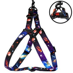 Шлей для собак BronzeDog Urban Cosmos Нейлонова Чорна, Черный, Small
