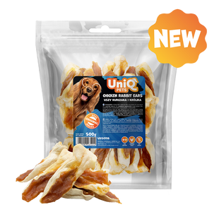 Лакомство для собак UniQ PETS Кроличьи уши с курицей 500 г