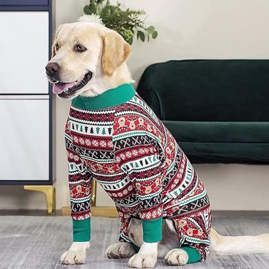 Піжама/попона для собак MIAODODO D15 Christmas striped, 42 см, 64 см, S