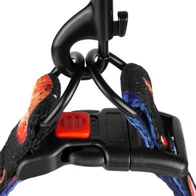 Шлей для собак BronzeDog Urban Cosmos Нейлонова Чорна, Черный, Small