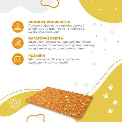 Багаторазова пелюшка для собак Pelushka Fish без антиковзаючого шару, 40х60 см