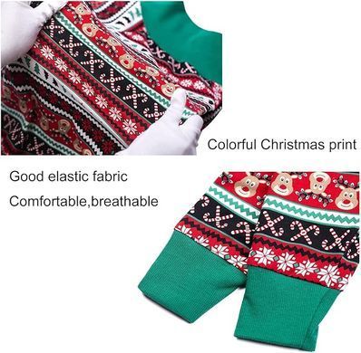 Піжама/попона для собак MIAODODO D15 Christmas striped, 42 см, 64 см, S