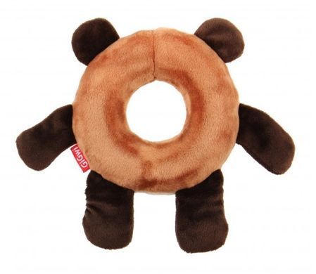 Игрушка для собак Gigwi Plush Friendz Плюшевый Медведь с Резиновым Кольцом Внутри и Пищалками 19 см, Medium