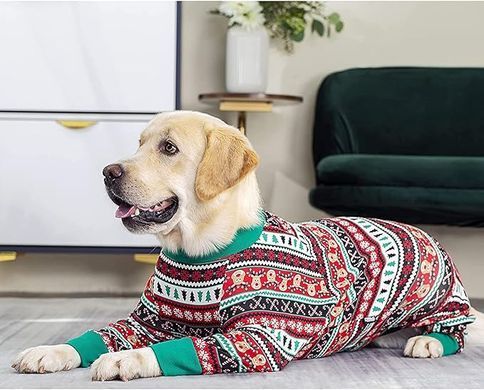 Піжама/попона для собак MIAODODO D15 Christmas striped, 42 см, 64 см, S