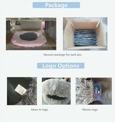 Плюшевая лежанка Люпосанчик Grey Plush Pet Bed для котов и собак, d - 40 см, XS