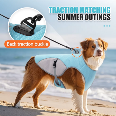 Летний охлаждающий жилет для собак Derby Summer Dog Cooling Harness PA0360-2 Blue, 35 см, 42-50 см, 30-36 см, S