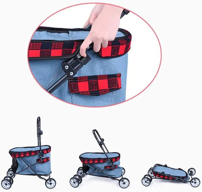 Коляска для маленьких кошек и собак Bestopet (Люпосанчик) BS-RL-09 Black