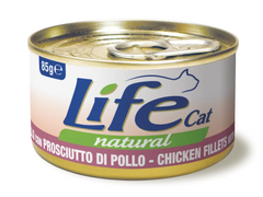 Консервы для котов LifeNatural Куриное филе с ветчиной, 85 г