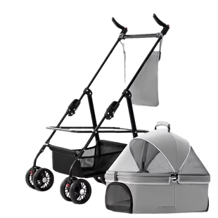 Коляска для кошек и собак Bestopet (Люпосанчик) BS-RL-20 Grey 3in1 со съемной переноской