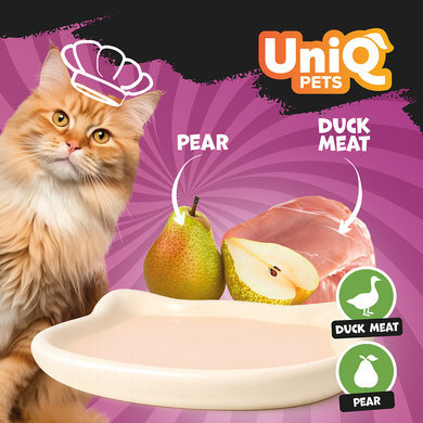 Кремовий вологий корм для котів UNIQ PETS CAT WET FOOD DELIGHT SHAKE з качкою та грушею, 60 г