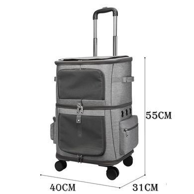 Сумка-візок для двох тварин Voyager Pet LVCB2339, Черный, 32х26х61 см