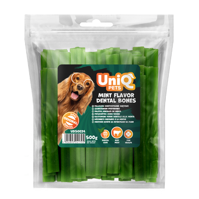 Лакомство для чистки зубов собак UniQ PETS DENTAL Зубные палочки со вкусом мяты, 500 г