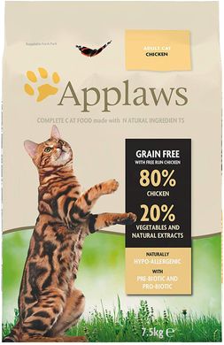 Applaws Chicken беззерновой корм для кошек + пробиотик, 7,5 кг, Упаковка виробника
