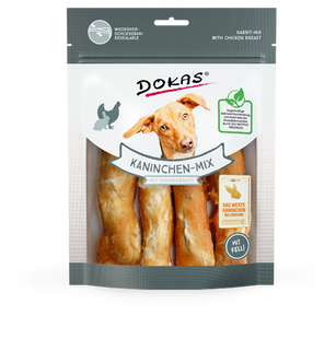 Лакомство для собак Dokas - Микс из кролика с куриной грудкой, кролик, курица, 120 г