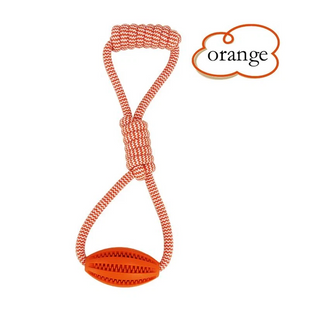 Интерактивная игрушка для собак Derby Dog Rope Toy with Ball and Handle, Оранжевый