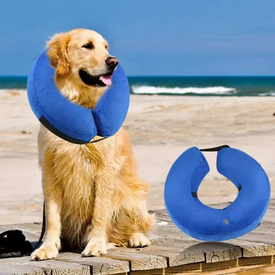 Захисний надувний нашийник для собак Derby Inflatable Cat Dog Elizabeth Collar, Black white glid, L, 38-50 см