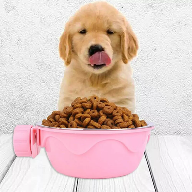Миска с креплением к клетке/вольеру Derby Fixable Pet Bowl, Розовый, M, 300 мл