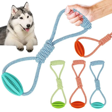 Інтерактивна іграшка для собак Derby Dog Rope Toy with Ball and Handle, Помаранчевий