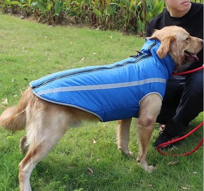 Светоотражающая зимняя толстая куртка для собак Blue, 40 см, 52 см, 45 см, XL
