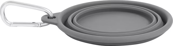Силіконова складна дорожня миска Derby Collapsible silicone pet bowl, серый, 400 мл