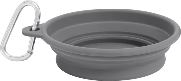 Силіконова складна дорожня миска Derby Collapsible silicone pet bowl, серый, 400 мл