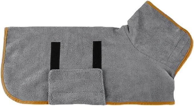 Рушник/халат для собак Derby з мікрофібри на липучках, Grey, XS